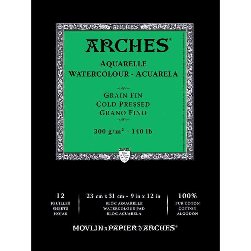 Bloc Arches Aquarelle 300 g/m² — Grain fin