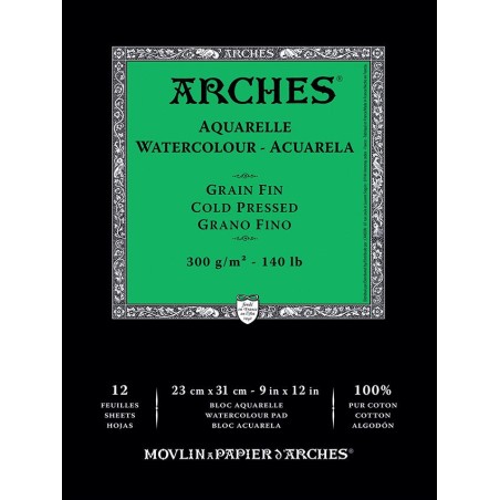 Bloc Arches Aquarelle 300 g/m² — Grain fin
