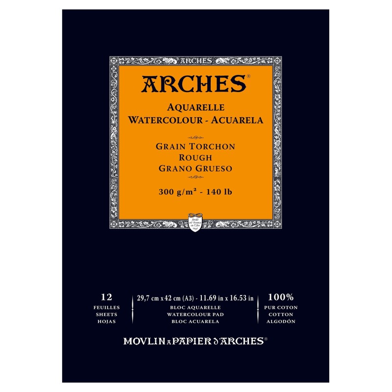 Bloc Arches Aquarelle 300 g/m² — Grain torchon