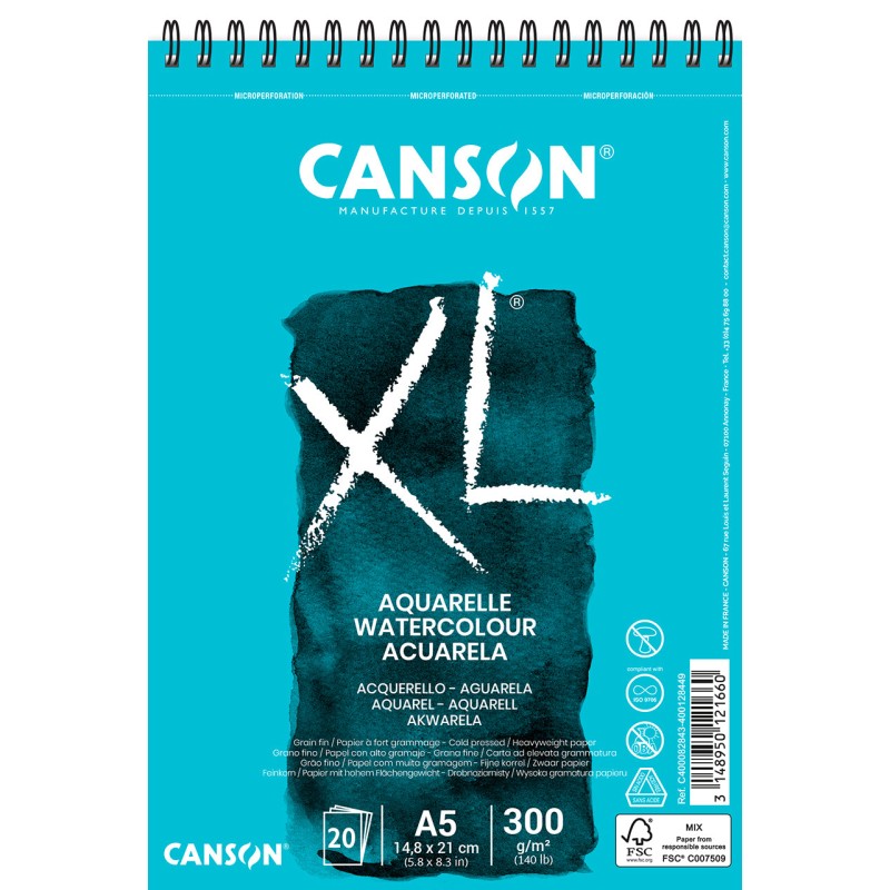 Album spiralé XL Aquarelle 300 g/m² — Canson