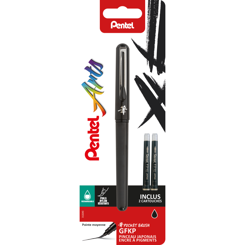 Pocket Brush + 2 cartouches — Pentel
