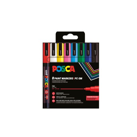 Étui de 8 POSCA PC-3M — couleurs classiques