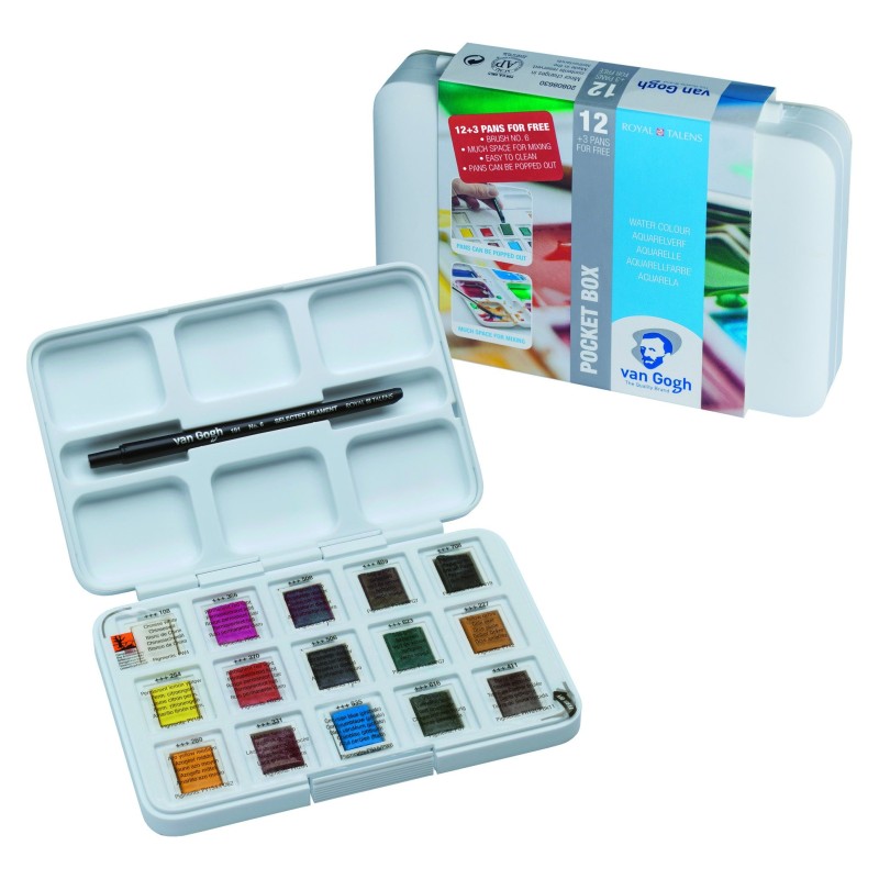 Van Gogh — Coffret aquarelle 12 + 3 demi-godets